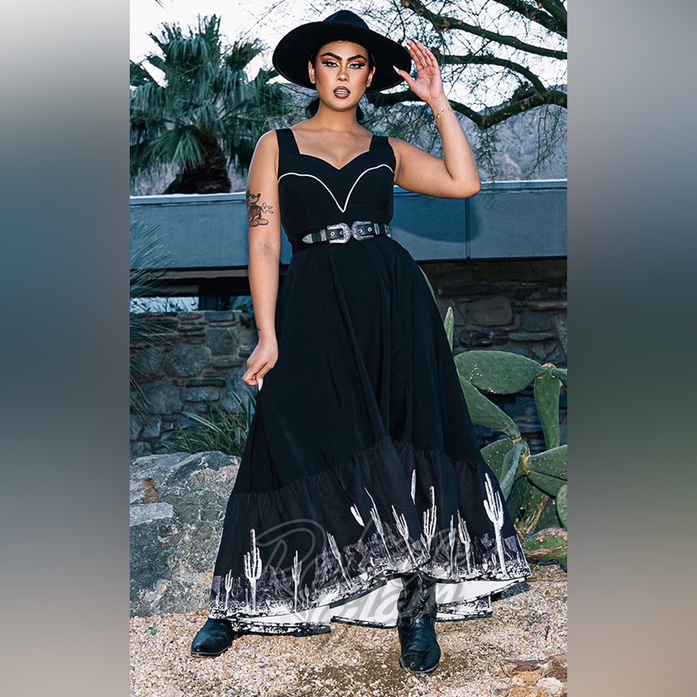 Elle Rebel Sonoran Desert High-Low Maxi Dress L